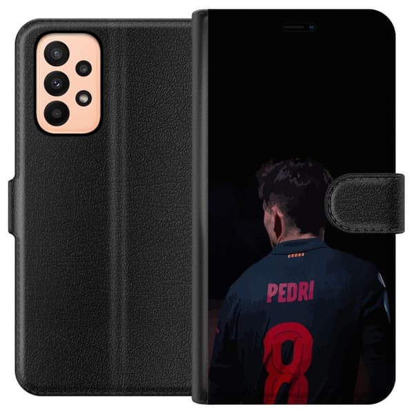 Samsung Galaxy A23 Plånboksfodral Pedri FC Barcelona Fotboll Spansk Mittfältare Mål Sportmotiv Fans Barn Ungdom