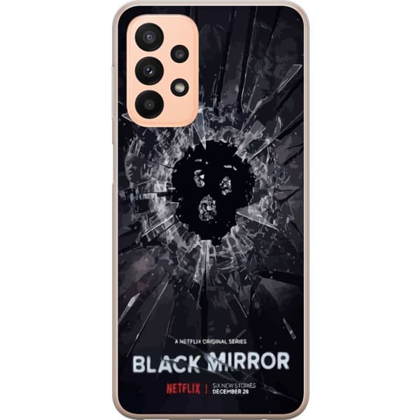 Samsung Galaxy A23 5G Gennemsigtig cover Black Mirror Sci-Fi Netflix Serie Dystopi Teknologi Cyberpunk Mørkt TV Videospil Tema