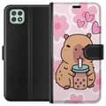 Miniatyrbillede 1 af 3: Samsung Galaxy A22 5G Tegnebogsetui Kawaii Capybara Hjerte Anime Stil Sød Design Dyremotiv TikTok Populær Gave Pige