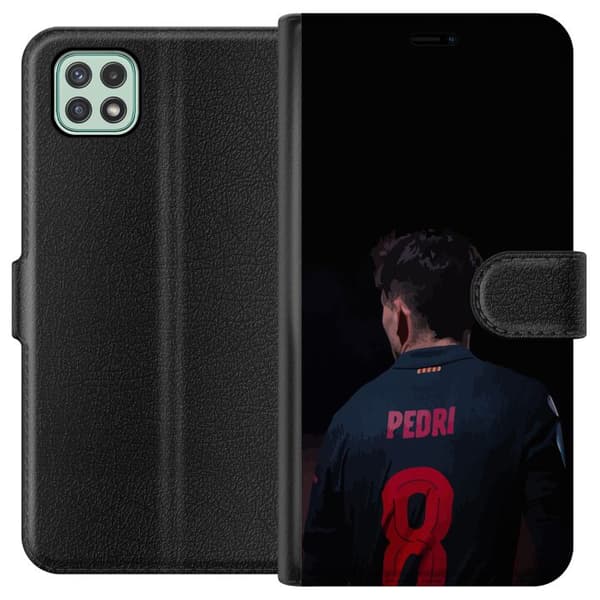 Samsung Galaxy A22 5G Tegnebogsetui Pedri FC Barcelona Fodbold Spansk Midtbanespiller Mål Sportsmotivation Fans Børn Ungdom