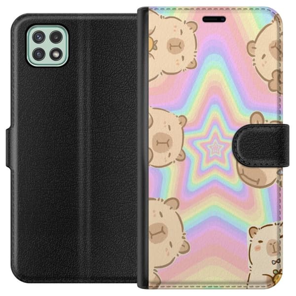 Samsung Galaxy A22 5G Tegnebogsetui Kawaii Capybara Galaxy Sød Anime Dyr Rummotiv Kawaii Trend Gave TikTok Design