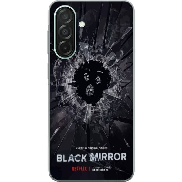 Samsung Galaxy A26 Genomskinligt Skal Black Mirror Sci-Fi Netflix Serie Dystopi Teknik Cyberpunk Mörkt TV Spelmotiv