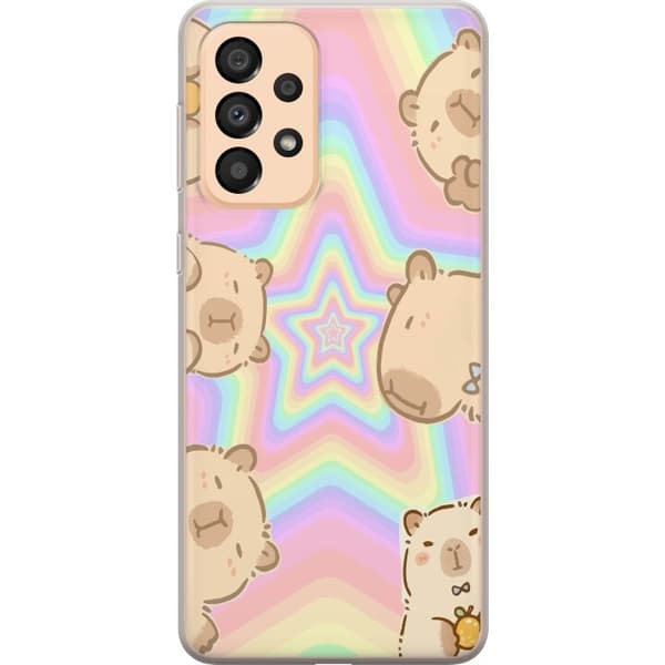 Samsung Galaxy A33 5G Gennemsigtig cover Kawaii Capybara Galaxy Sød Anime Dyr Rummotiv Kawaii Trend Gave TikTok Design