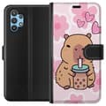 Miniatyrbillede 1 af 3: Samsung Galaxy A32 5G Tegnebogsetui Kawaii Capybara Hjerte Anime Stil Sød Design Dyremotiv TikTok Populær Gave Pige