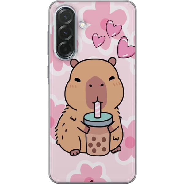 Samsung Galaxy A36 Gennemsigtig cover Kawaii Capybara Hjerte Anime Stil Sød Design Dyremotiv TikTok Populær Gave Pige
