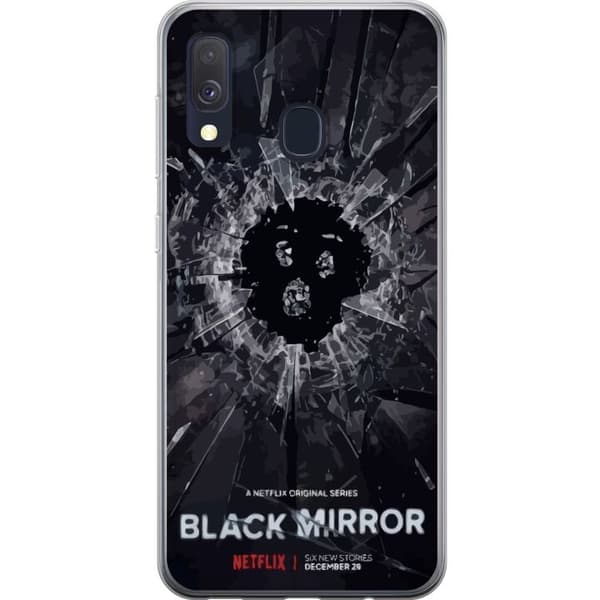 Samsung Galaxy A40 Gennemsigtig cover Black Mirror Sci-Fi Netflix Serie Dystopi Teknologi Cyberpunk Mørkt TV Videospil Tema