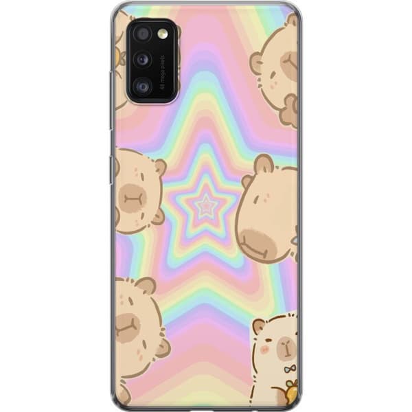 Samsung Galaxy A41 Genomskinligt Skal Kawaii Capybara Galaxy Söt Anime Djur Rymdmotiv Kawaii Trend Present TikTok Design