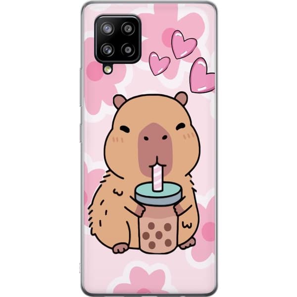 Samsung Galaxy A42 5G Gennemsigtig cover Kawaii Capybara Hjerte Anime Stil Sød Design Dyremotiv TikTok Populær Gave Pige