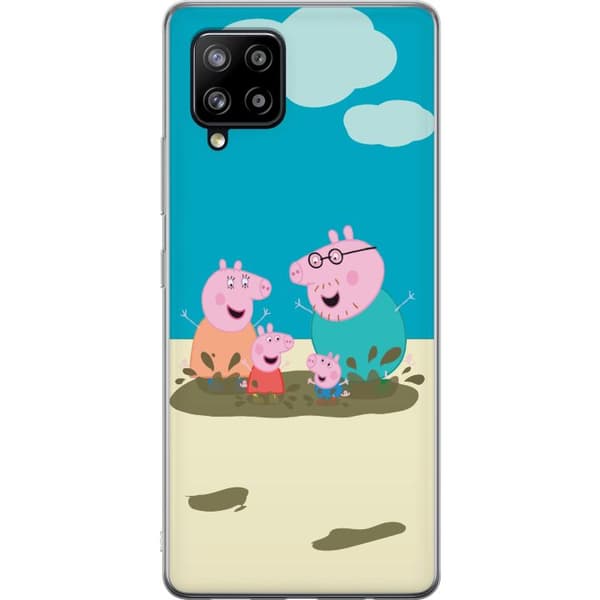 Samsung Galaxy A42 5G Gennemsigtig cover Greta Gris Familie Georg Mudderpøl Børnemotiv Serie Populær Børnekarakter Glæde