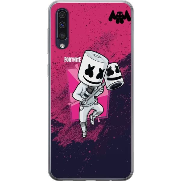Samsung Galaxy A50 Gjennomsiktig deksel Marshmello Fortnite Skin Emote Gaming DJ Karakter Populært Motiv Barn Ungdom Trend