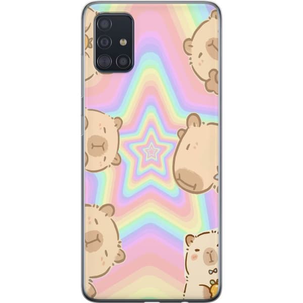 Samsung Galaxy A51 Läpinäkyvä kuori Kawaii Capybara Galaxy Söpö Anime Eläin Avaruusteema Kawaii Trendi Lahja TikTok-suunnittelu