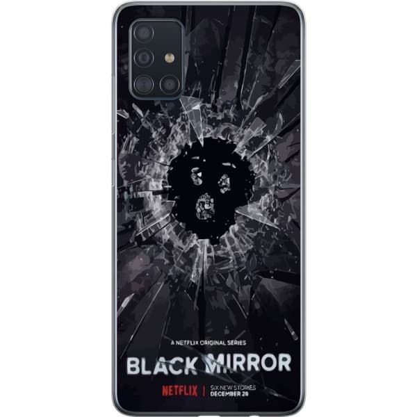 Samsung Galaxy A51 Gjennomsiktig deksel Black Mirror Sci-Fi Netflix Serie Dystopi Teknologi Cyberpunk Mørkt TV Videospill Tema