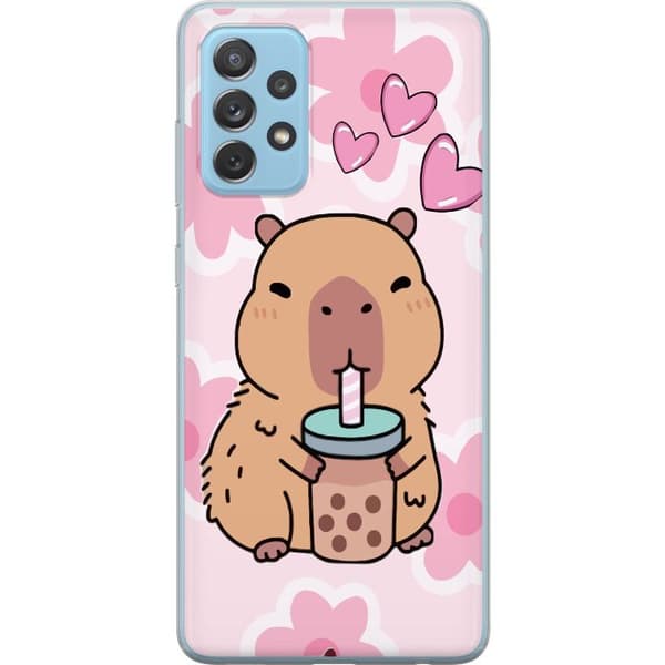 Samsung Galaxy A52 5G Gjennomsiktig deksel Kawaii Capybara Hjerteanime Stil Søt Design Dyretema TikTok Populær Gave Jente