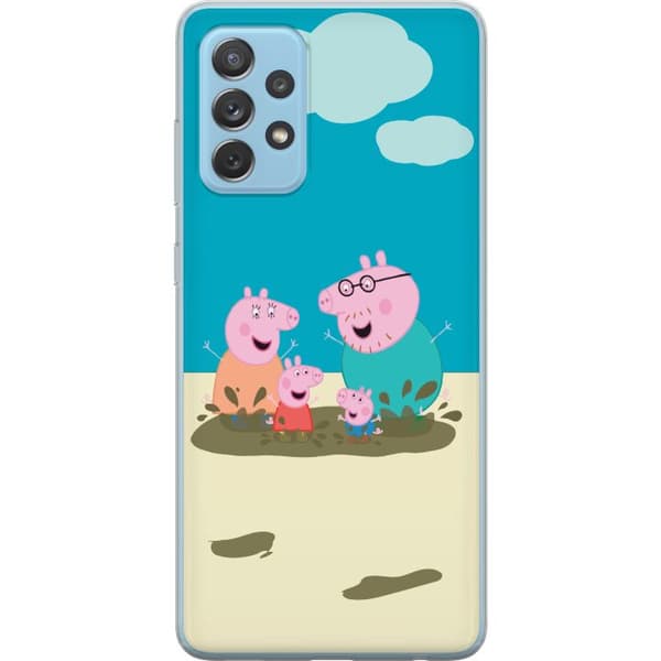 Samsung Galaxy A52 5G Gennemsigtig cover Greta Gris Familie Georg Mudderpøl Børnemotiv Serie Populær Børnekarakter Glæde