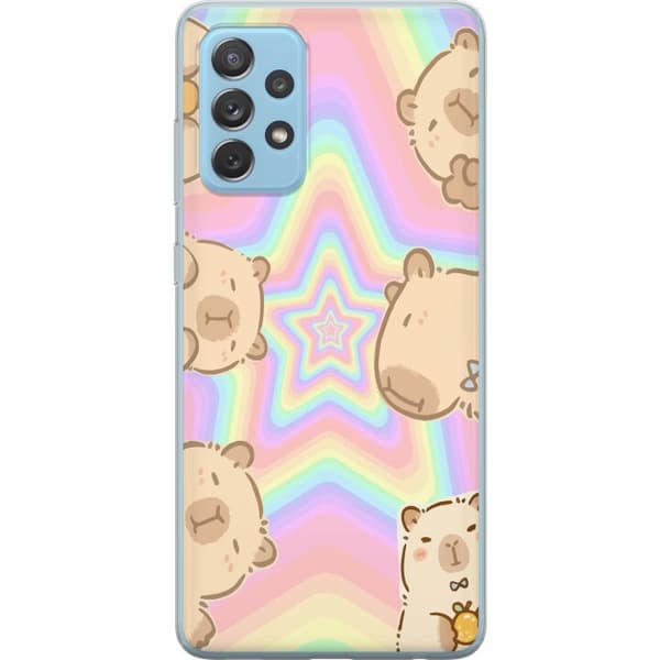Samsung Galaxy A52 5G Läpinäkyvä kuori Kawaii Capybara Galaxy Söpö Anime Eläin Avaruusteema Kawaii Trendi Lahja TikTok-suunnittelu