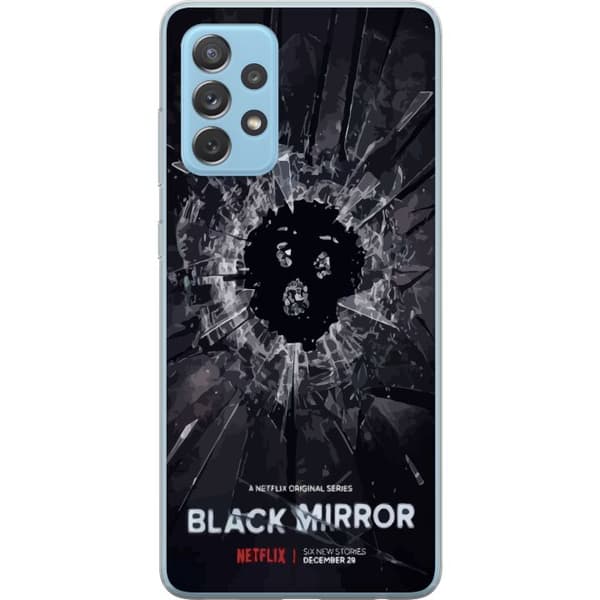 Samsung Galaxy A52 5G Gjennomsiktig deksel Black Mirror Sci-Fi Netflix Serie Dystopi Teknologi Cyberpunk Mørkt TV Videospill Tema