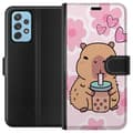 Miniatyrbillede 1 af 3: Samsung Galaxy A52 5G Tegnebogsetui Kawaii Capybara Hjerte Anime Stil Sød Design Dyremotiv TikTok Populær Gave Pige