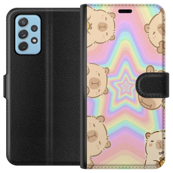 Samsung Galaxy A52 5G Lommeboketui Kawaii Capybara Galaxy Søt Anime Dyr Romtema Kawaii Trend Gave TikTok Design