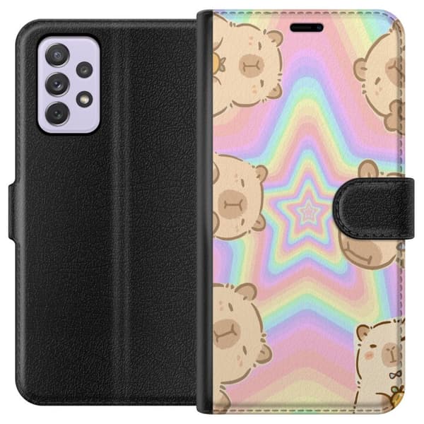 Samsung Galaxy A52s 5G Lompakkokotelo Kawaii Capybara Galaxy Söpö Anime Eläin Avaruusteema Kawaii Trendi Lahja TikTok-suunnittelu