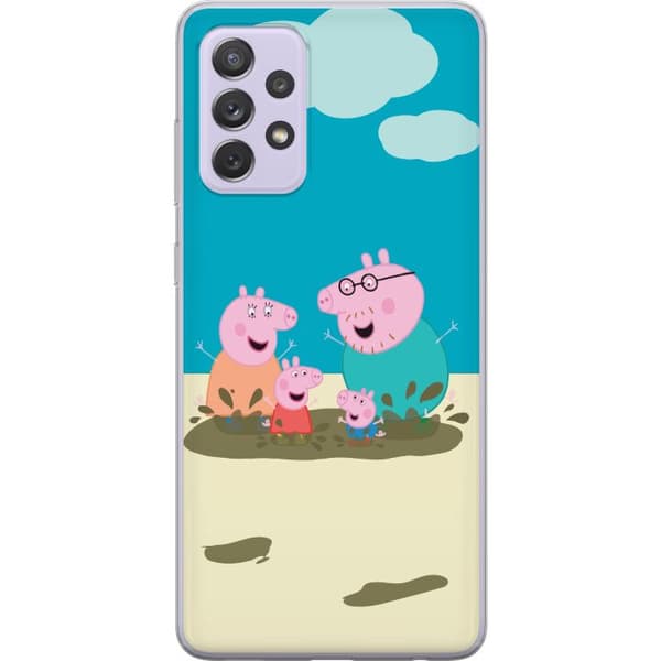 Samsung Galaxy A52s 5G Gennemsigtig cover Greta Gris Familie Georg Mudderpøl Børnemotiv Serie Populær Børnekarakter Glæde