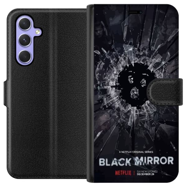 Samsung Galaxy A54 Tegnebogsetui Black Mirror Sci-Fi Netflix Serie Dystopi Teknologi Cyberpunk Mørkt TV Videospil Tema