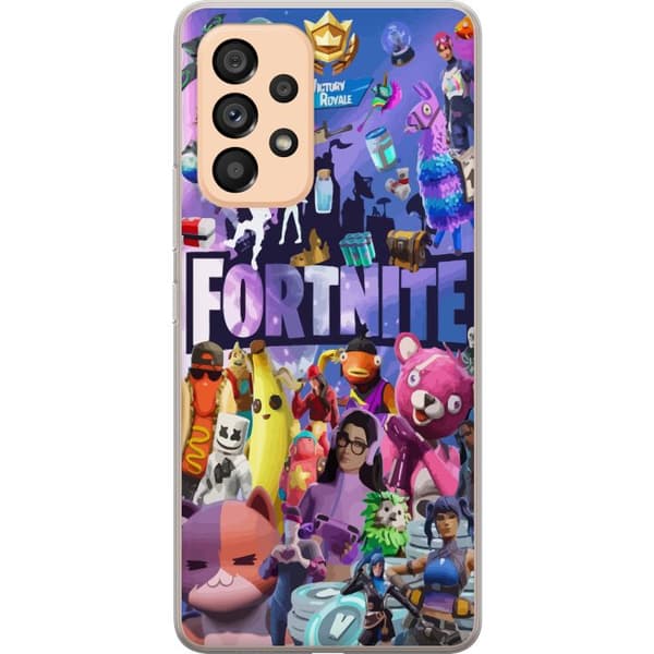 Samsung Galaxy A53 5G Gennemsigtig cover Fortnite Skins Emotes Battle Royale Karakterer Gamer Gamingtema Fed Børn Unge