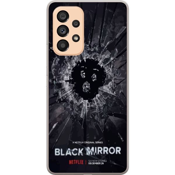 Samsung Galaxy A53 5G Genomskinligt Skal Black Mirror Sci-Fi Netflix Serie Dystopi Teknik Cyberpunk Mörkt TV Spelmotiv