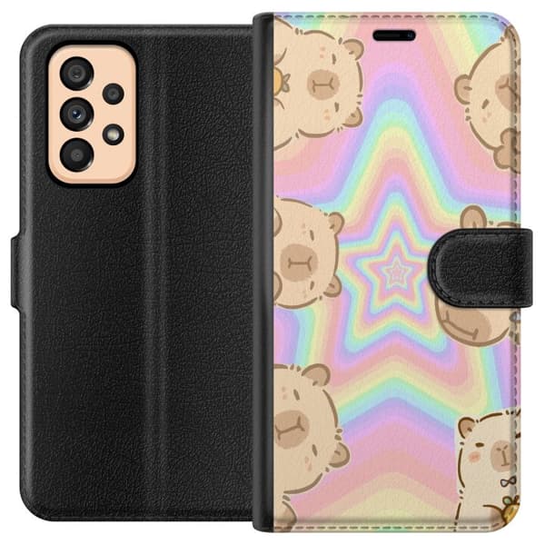 Samsung Galaxy A53 5G Lompakkokotelo Kawaii Capybara Galaxy Söpö Anime Eläin Avaruusteema Kawaii Trendi Lahja TikTok-suunnittelu