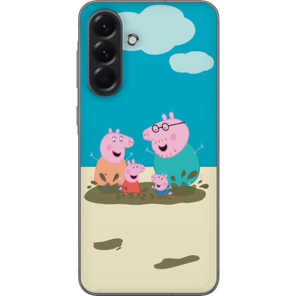 Samsung Galaxy A56 Gennemsigtig cover Greta Gris Familie Georg Mudderpøl Børnemotiv Serie Populær Børnekarakter Glæde