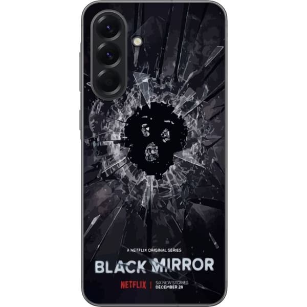 Samsung Galaxy A56 Genomskinligt Skal Black Mirror Sci-Fi Netflix Serie Dystopi Teknik Cyberpunk Mörkt TV Spelmotiv