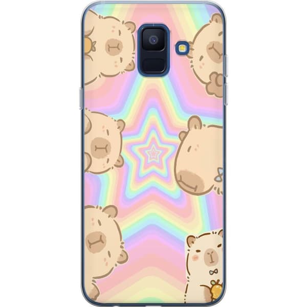 Samsung Galaxy A6 (2018) Läpinäkyvä kuori Kawaii Capybara Galaxy Söpö Anime Eläin Avaruusteema Kawaii Trendi Lahja TikTok-suunnittelu