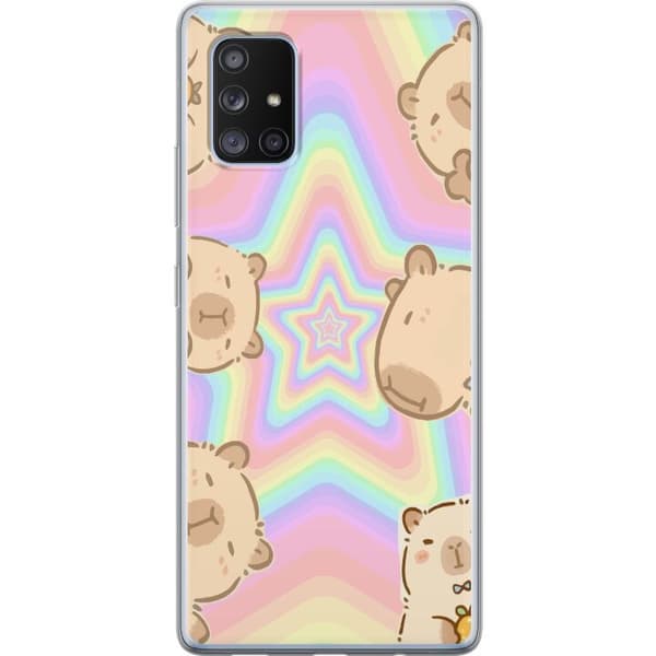 Samsung Galaxy A71 5G Läpinäkyvä kuori Kawaii Capybara Galaxy Söpö Anime Eläin Avaruusteema Kawaii Trendi Lahja TikTok-suunnittelu