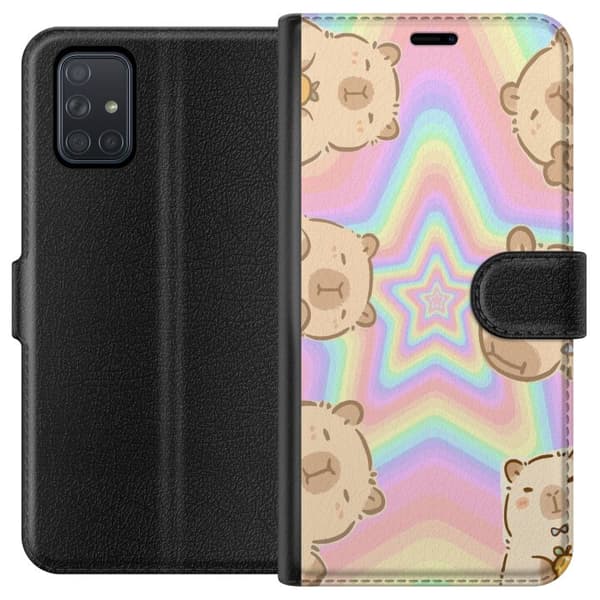 Samsung Galaxy A71 Lommeboketui Kawaii Capybara Galaxy Søt Anime Dyr Romtema Kawaii Trend Gave TikTok Design