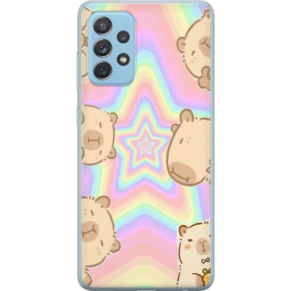 Samsung Galaxy A72 5G Gennemsigtig cover Kawaii Capybara Galaxy Sød Anime Dyr Rummotiv Kawaii Trend Gave TikTok Design