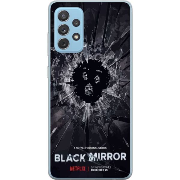 Samsung Galaxy A72 5G Läpinäkyvä kuori Black Mirror Sci-Fi Netflix -sarja Dystopia Teknologia Cyberpunk Synkkä TV Videopeli Teema
