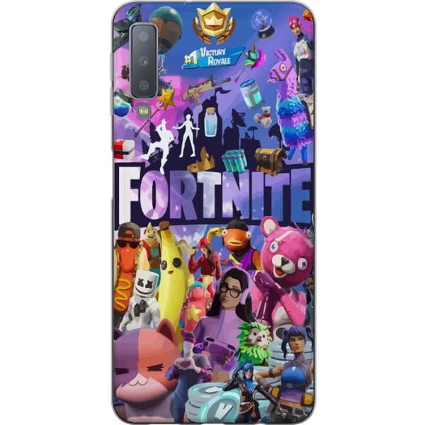 Samsung Galaxy A7 (2018) Gjennomsiktig deksel Fortnite Skins Emotes Battle Royale Karakterer Gamer Gamingmotiv Kult Barn Ungdom