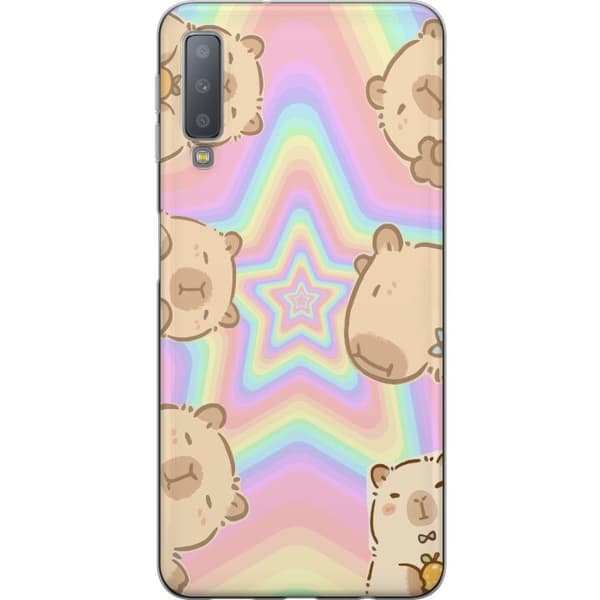 Samsung Galaxy A7 (2018) Gjennomsiktig deksel Kawaii Capybara Galaxy Søt Anime Dyr Romtema Kawaii Trend Gave TikTok Design