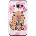 Miniatyrbilde 1 av 3: Samsung Galaxy Core Prime Gjennomsiktig deksel Kawaii Capybara Hjerteanime Stil Søt Design Dyretema TikTok Populær Gave Jente