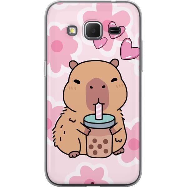 Samsung Galaxy Core Prime Gjennomsiktig deksel Kawaii Capybara Hjerteanime Stil Søt Design Dyretema TikTok Populær Gave Jente