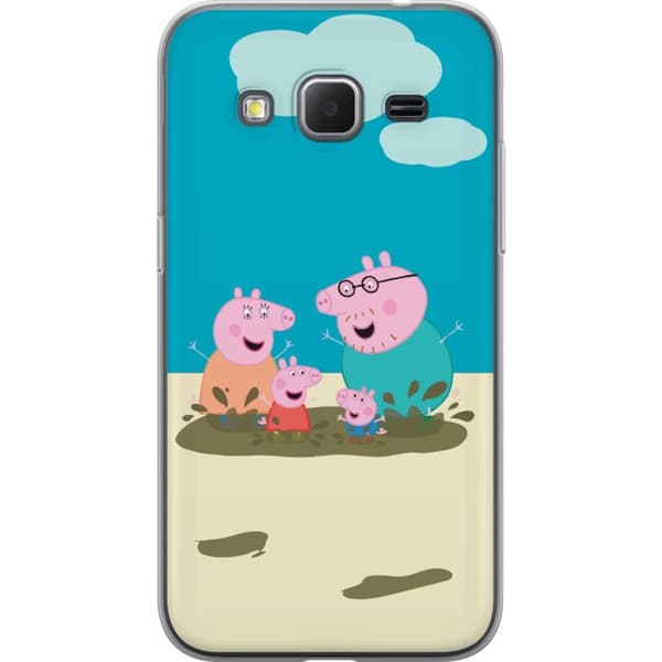 Samsung Galaxy Core Prime Gennemsigtig cover Greta Gris Familie Georg Mudderpøl Børnemotiv Serie Populær Børnekarakter Glæde