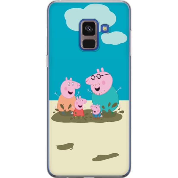 Samsung Galaxy A8 (2018) Läpinäkyvä kuori Greta Possu Perhe Jori Mutapuro Lasten Kuva Sarja Suosittu Lasten Hahmo Ilo