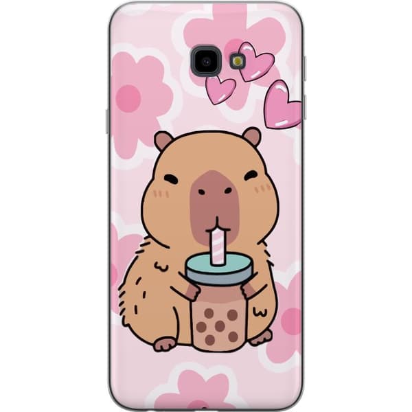 Samsung Galaxy J4+ Gjennomsiktig deksel Kawaii Capybara Hjerteanime Stil Søt Design Dyretema TikTok Populær Gave Jente