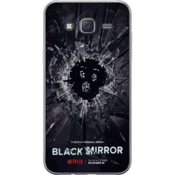 Samsung Galaxy J5 Läpinäkyvä kuori Black Mirror Sci-Fi Netflix -sarja Dystopia Teknologia Cyberpunk Synkkä TV Videopeli Teema