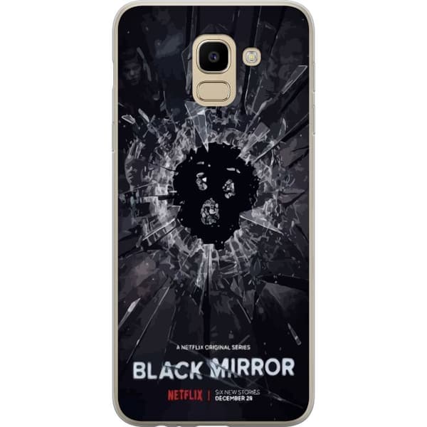 Samsung Galaxy J6 Läpinäkyvä kuori Black Mirror Sci-Fi Netflix -sarja Dystopia Teknologia Cyberpunk Synkkä TV Videopeli Teema