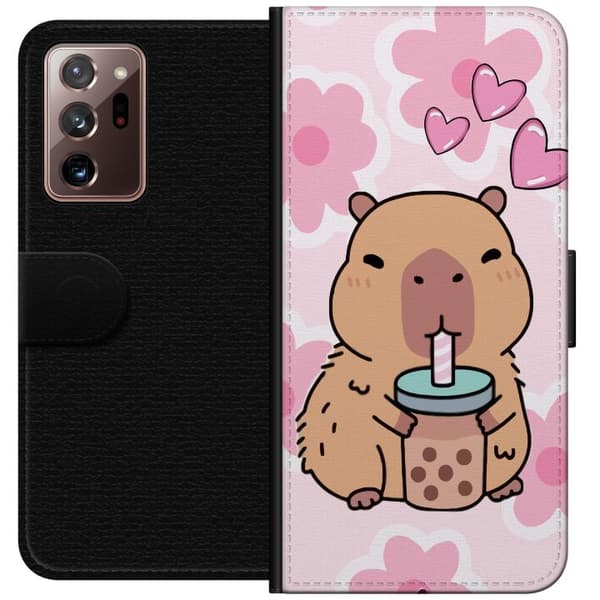 Samsung Galaxy Note20 Ultra Plånboksfodral Kawaii Capybara Hjärtan Anime Stil Söt Design Djurmotiv TikTok Populärt Present Tjej