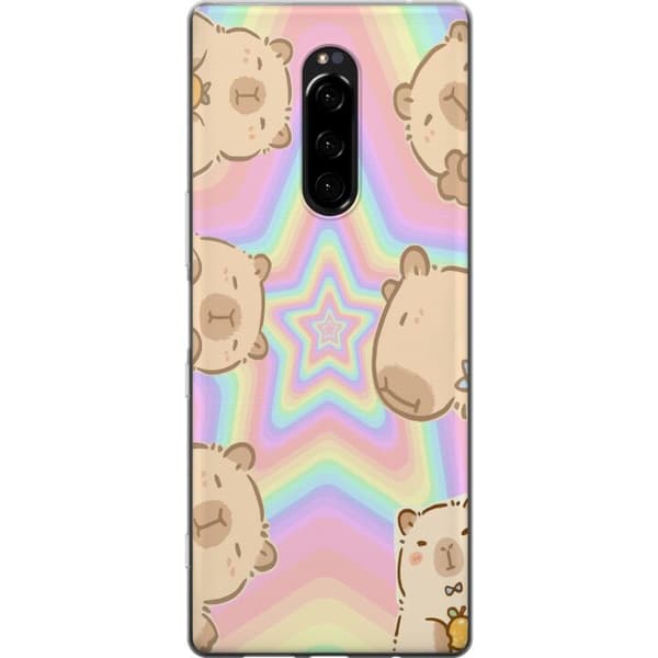 Sony Xperia 1 Läpinäkyvä kuori Kawaii Capybara Galaxy Söpö Anime Eläin Avaruusteema Kawaii Trendi Lahja TikTok-suunnittelu