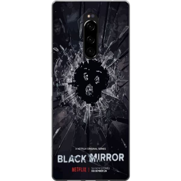 Sony Xperia 1 Läpinäkyvä kuori Black Mirror Sci-Fi Netflix -sarja Dystopia Teknologia Cyberpunk Synkkä TV Videopeli Teema