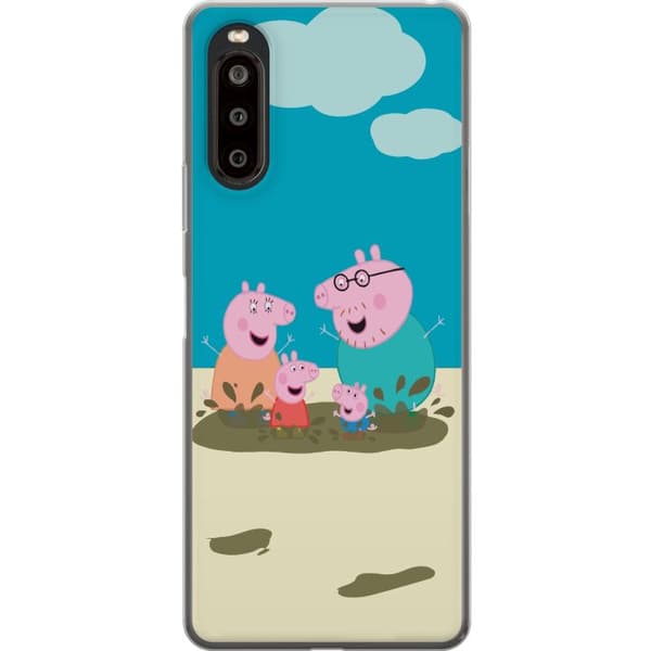 Sony Xperia 10 II Läpinäkyvä kuori Greta Possu Perhe Jori Mutapuro Lasten Kuva Sarja Suosittu Lasten Hahmo Ilo