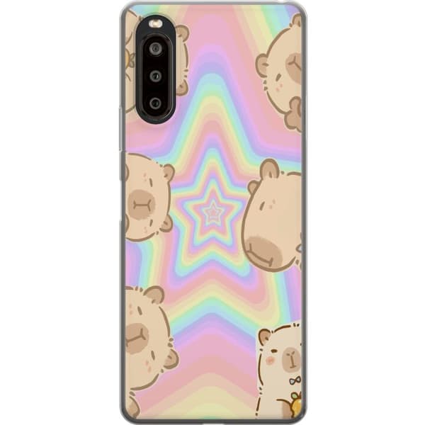 Sony Xperia 10 II Gennemsigtig cover Kawaii Capybara Galaxy Sød Anime Dyr Rummotiv Kawaii Trend Gave TikTok Design