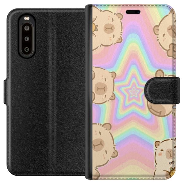 Sony Xperia 10 II Plånboksfodral Kawaii Capybara Galaxy Söt Anime Djur Rymdmotiv Kawaii Trend Present TikTok Design